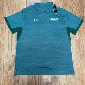 UAB Blazers Basketball Under Armour Men’s Green Polo Shirt Size 2XL NWT